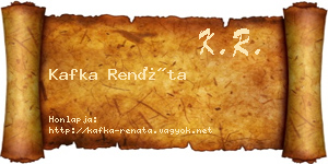 Kafka Renáta névjegykártya